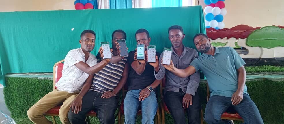 Farmers signing in to Connected Farmer on their phones